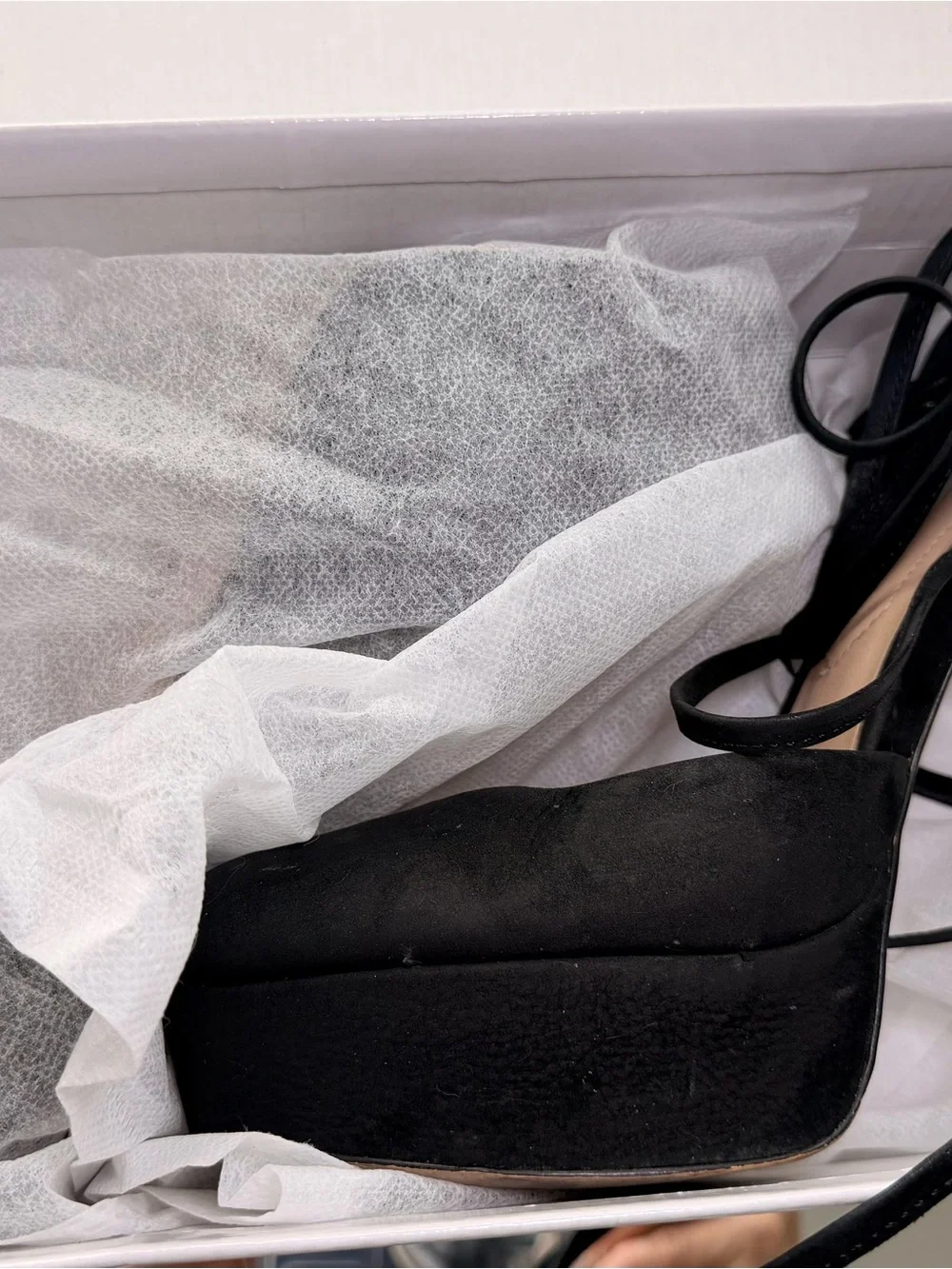 Aldo Black Suede Lace-Up Platform Heels